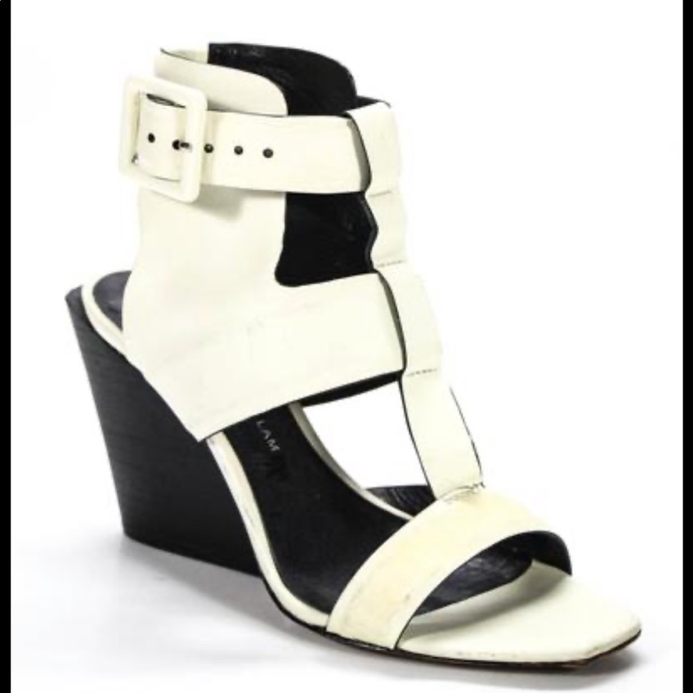 10 Derek Crosby Lam 8.5 white chunky sandal heel